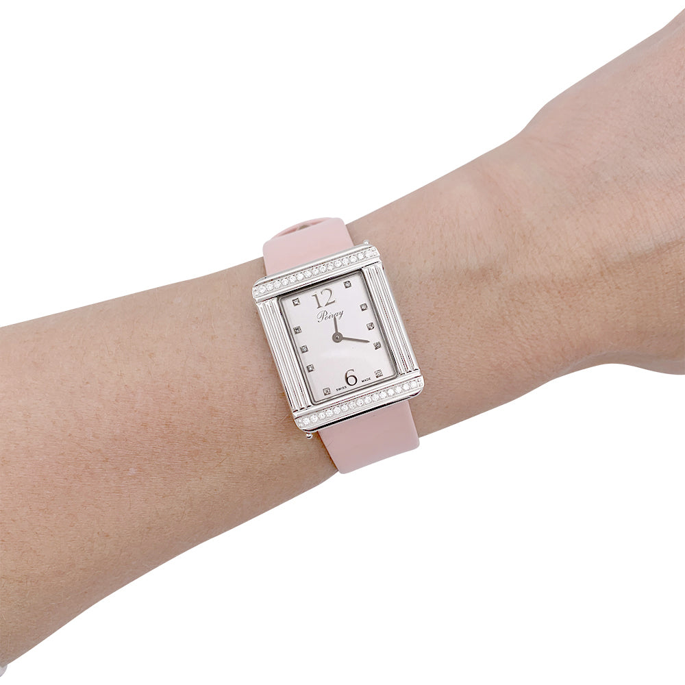 Poiray watch, "Ma Première", steel, diamonds.