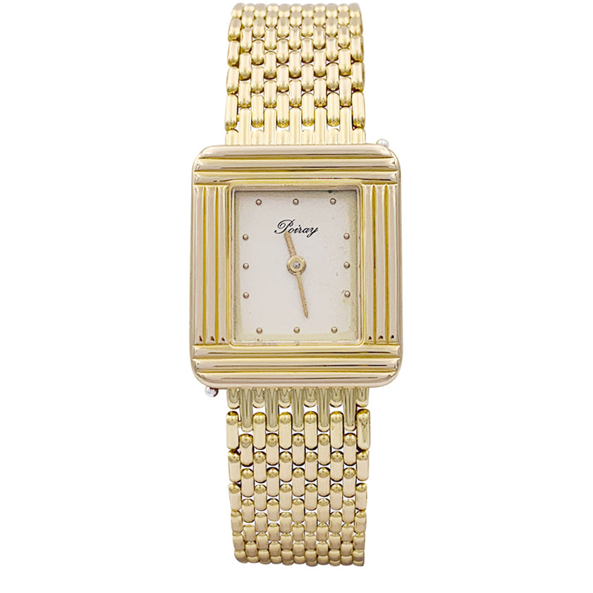 Montre Poiray, "Ma Première", or jaune, plaqué or, acier.
