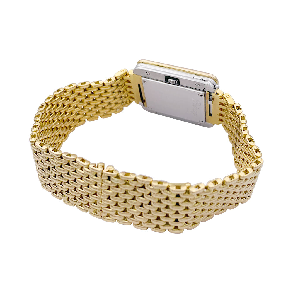 Poiray watch, "Ma Première", yellow gold, gold plated, steel.