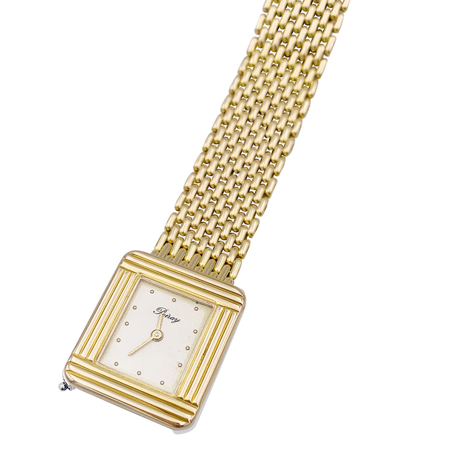 Montre Poiray, "Ma Première", or jaune, plaqué or, acier.