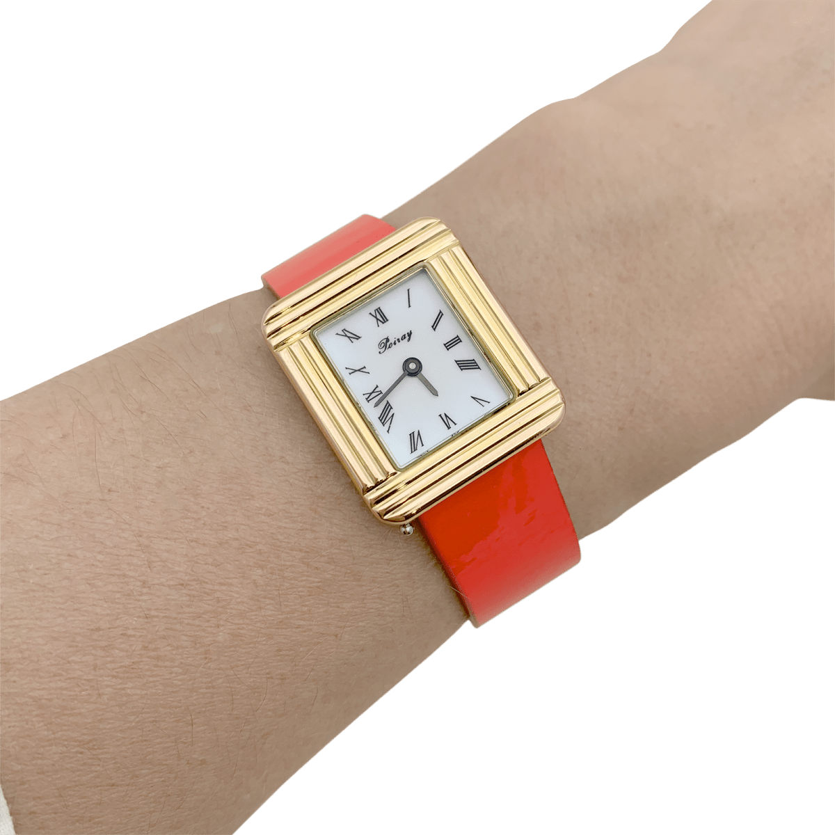 Montre Poiray, "Ma Première", plaqué or, acier. - Maison Eloe