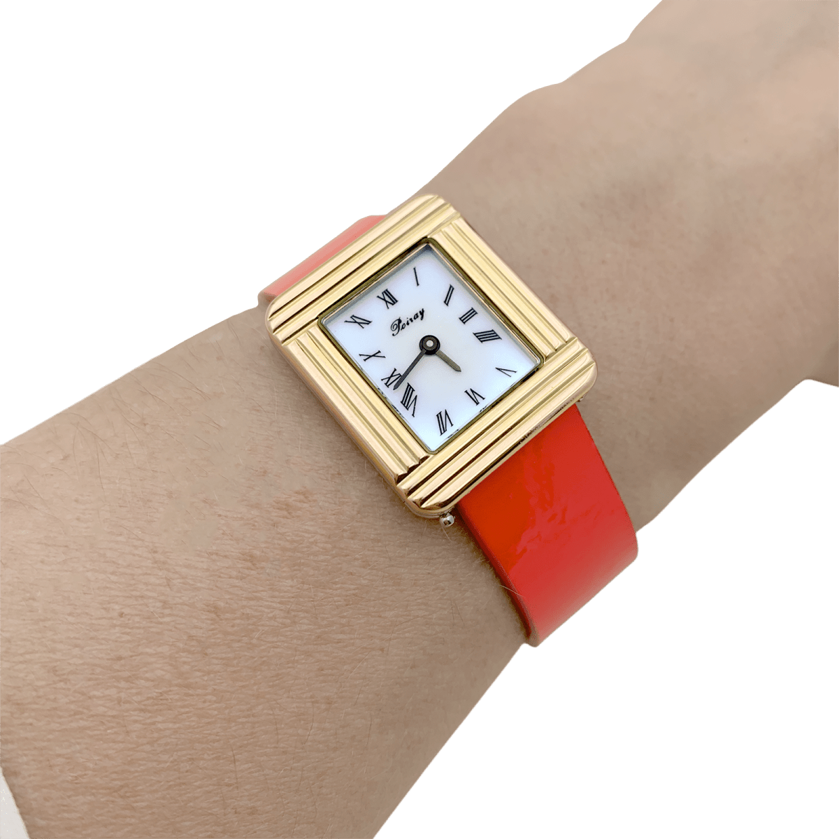 Montre Poiray, "Ma Première", plaqué or, acier. - Maison Eloe