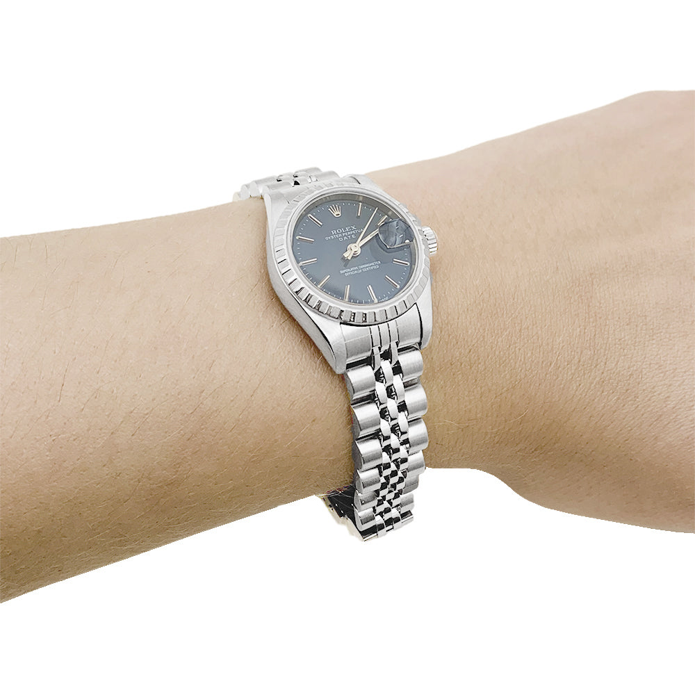 Rolex "Date" steel watch.