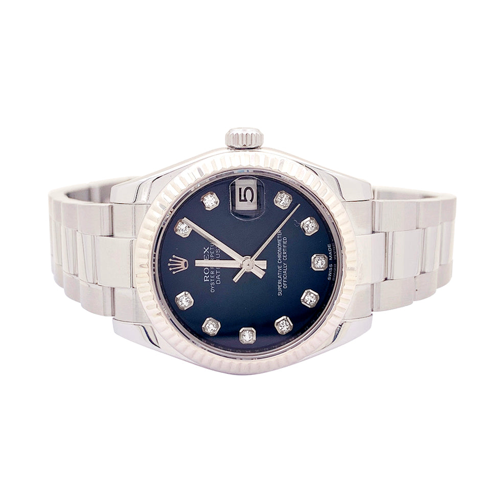 Rolex "Datejust" steel and diamond watch ref 178274