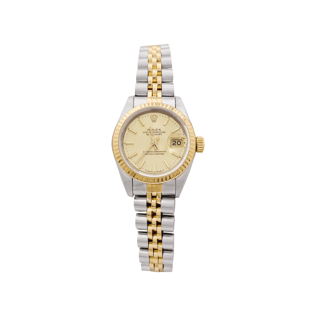 Montre Rolex "Oyster Perpetual Datejust" 69173 acier, or Vintage - Maison Eloe