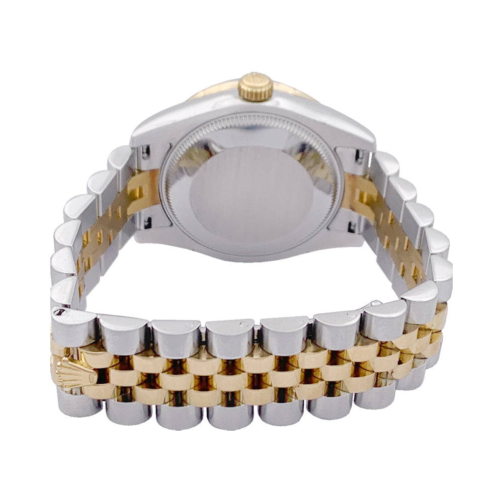 Rolex watch, "Oyster Perpetual Datejust", yellow gold, steel, mother-of-pearl and diamonds.