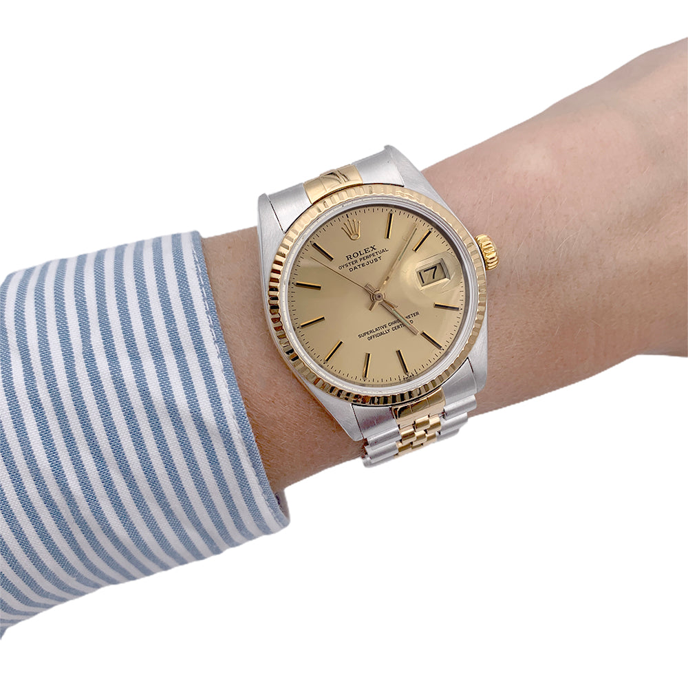Rolex watch, "Oyster Perpetual Datejust", yellow gold and steel.