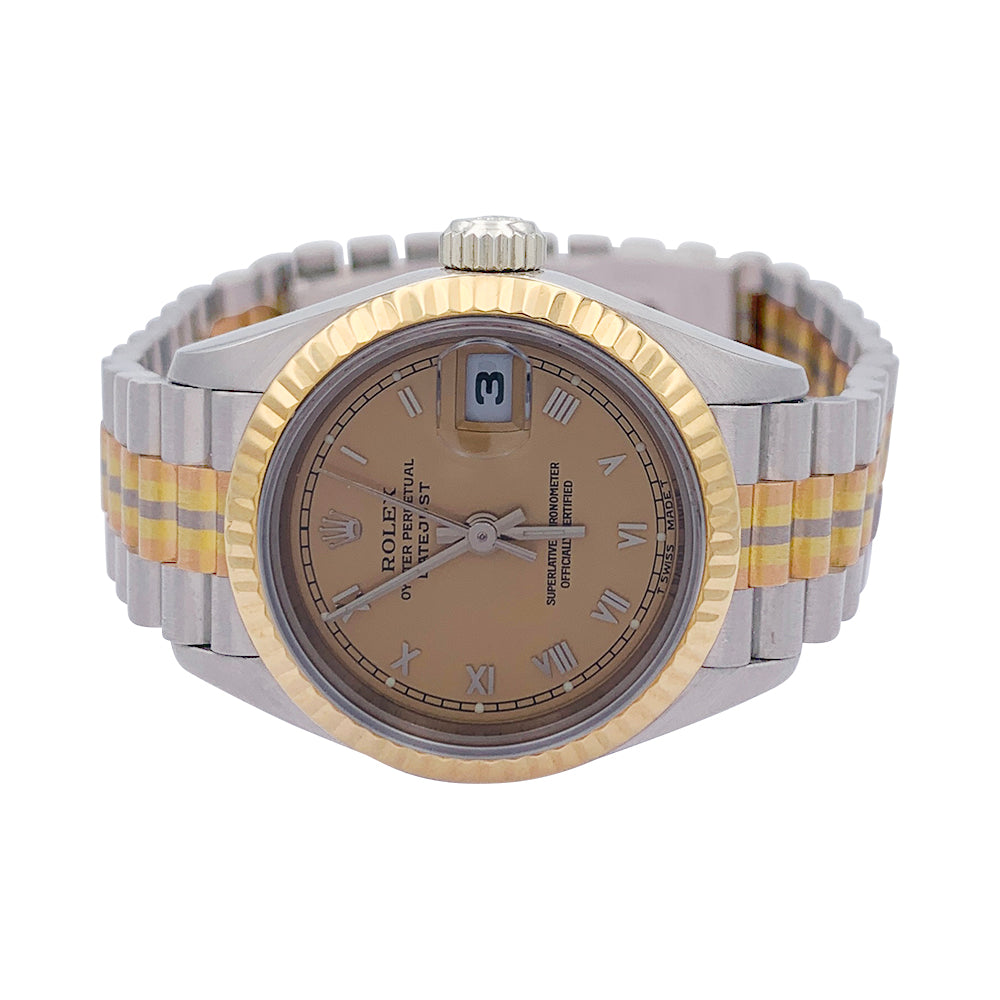 Rolex watch, "Oyster Perpetual Datejust Tridor", three golds.