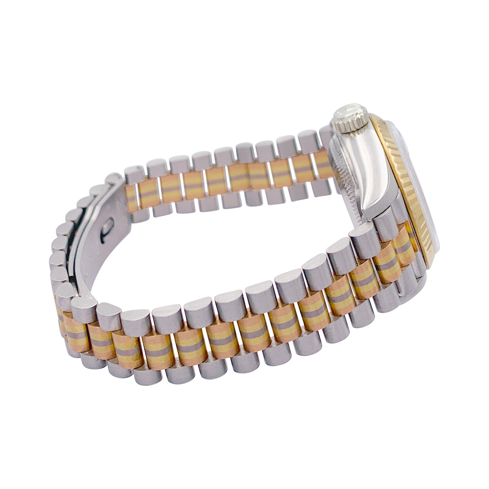 Rolex watch, "Oyster Perpetual Datejust Tridor", three golds.
