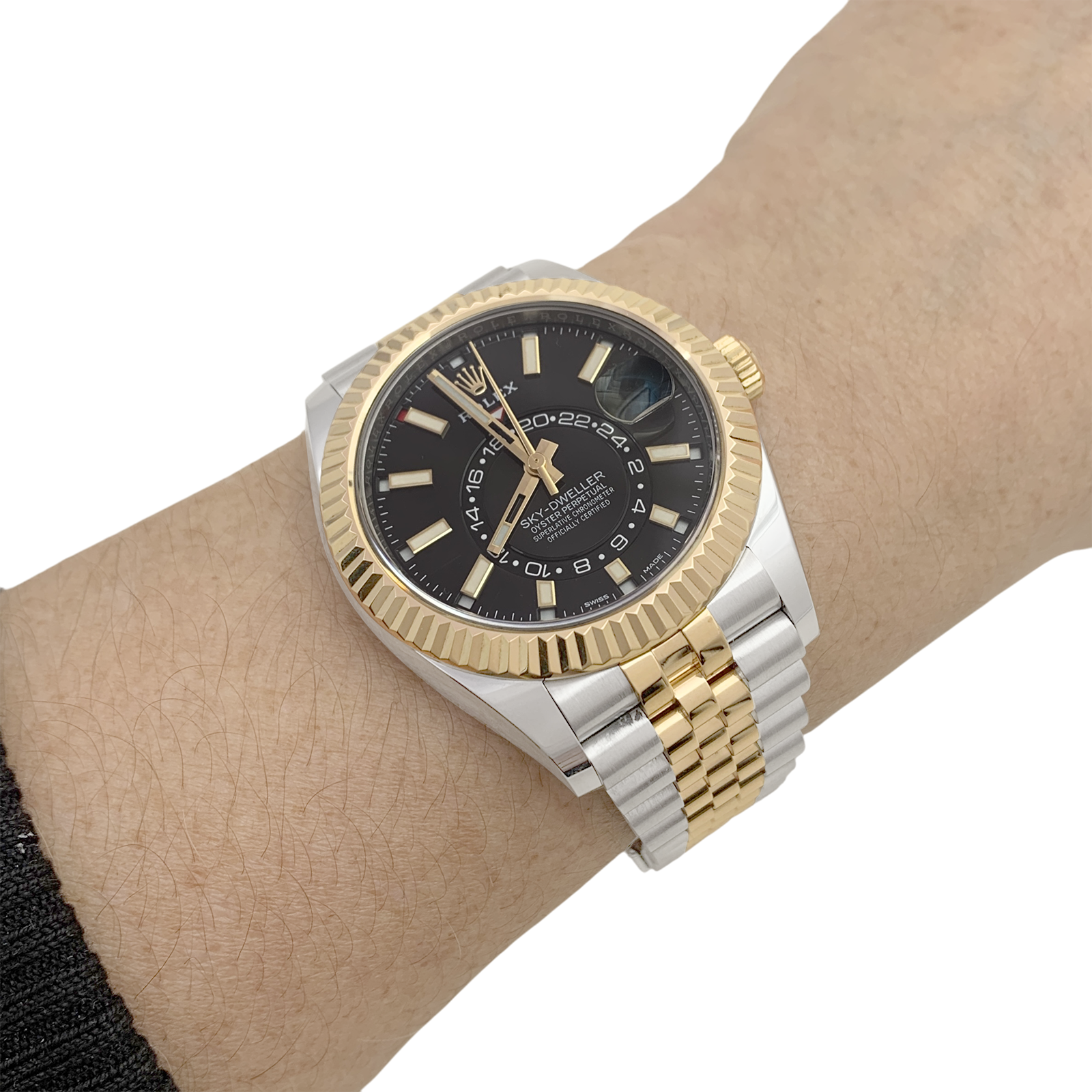Rolex "Sky Dweller" watch, steel, yellow gold.
