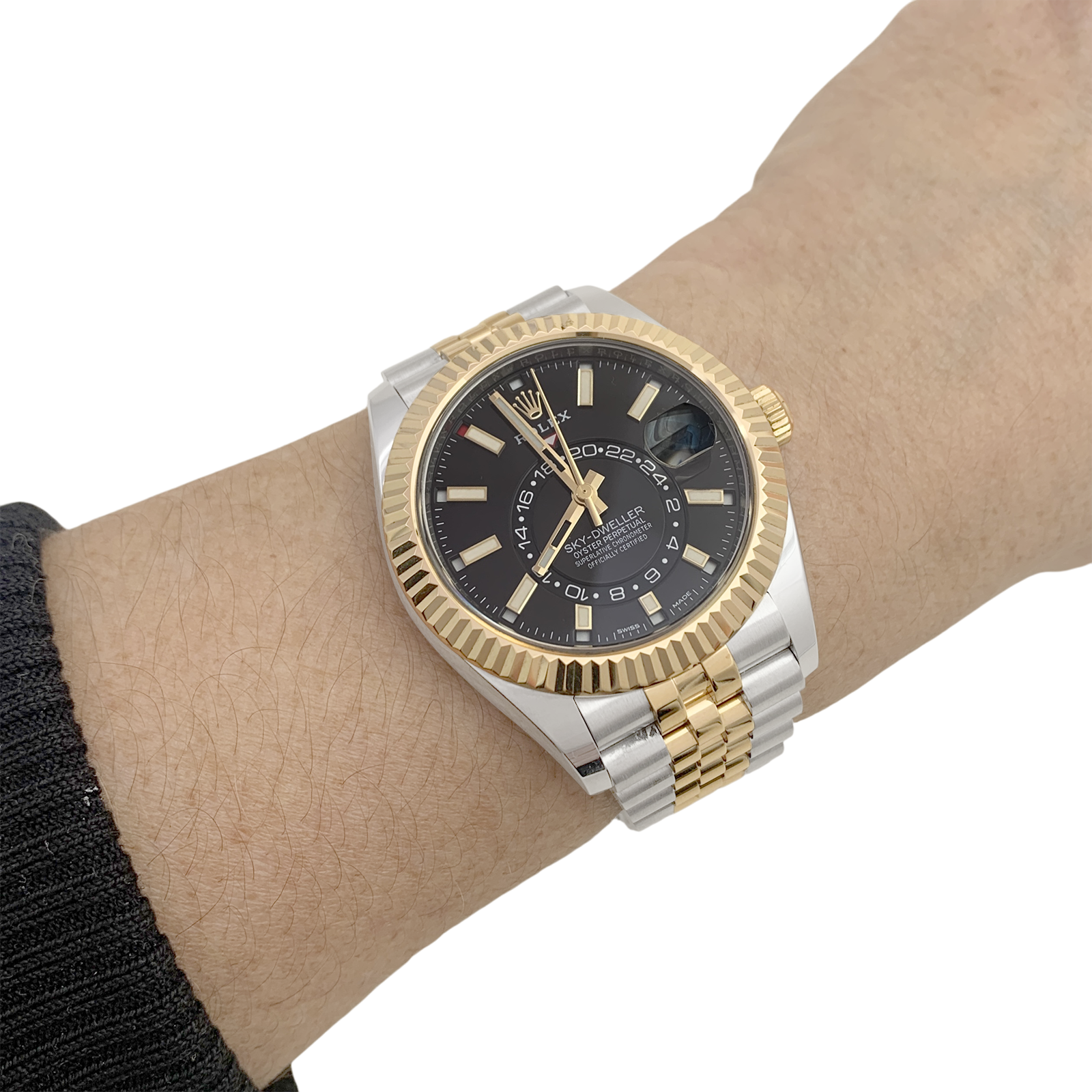 Rolex "Sky Dweller" watch, steel, yellow gold.
