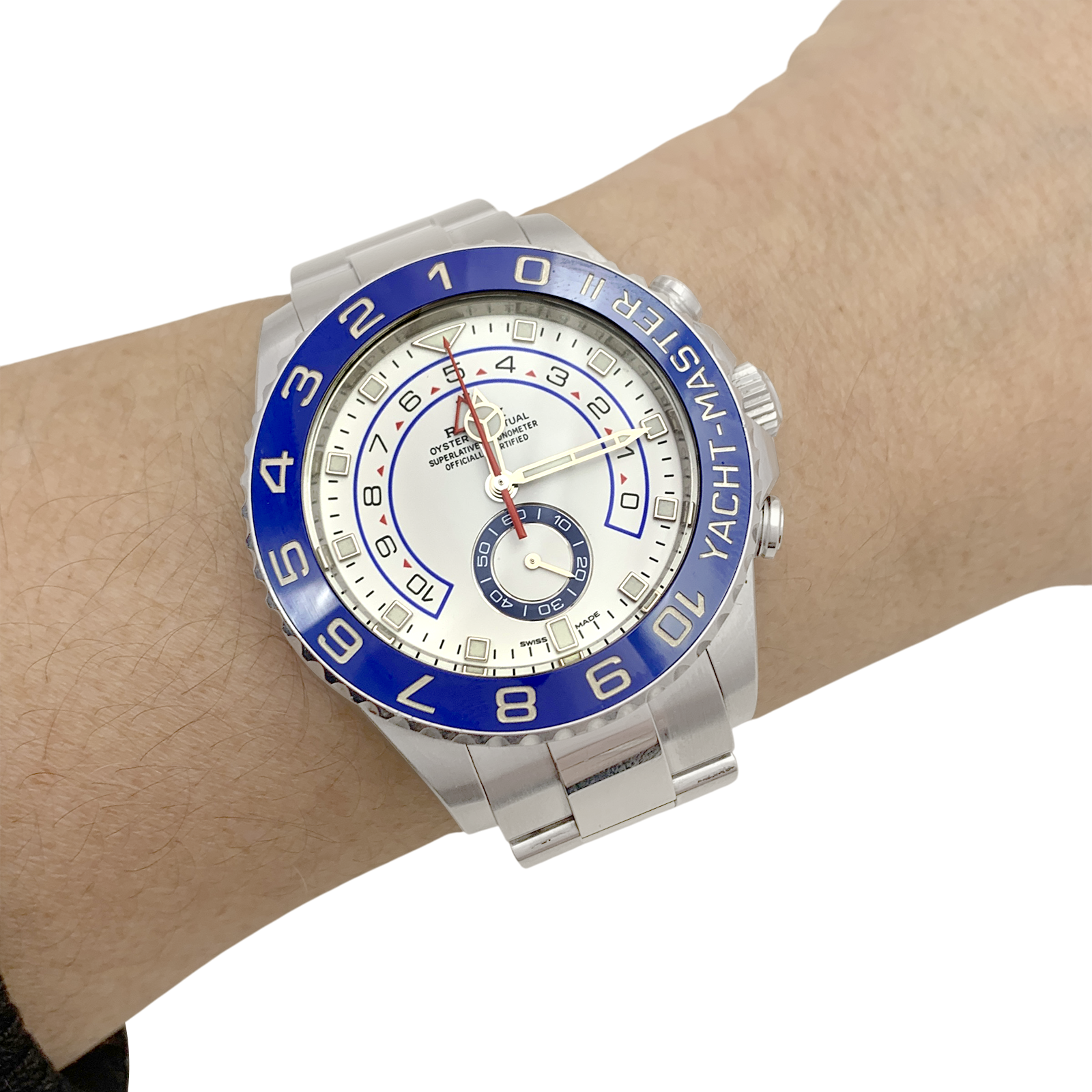 Rolex "Yacht Master II" steel watch.