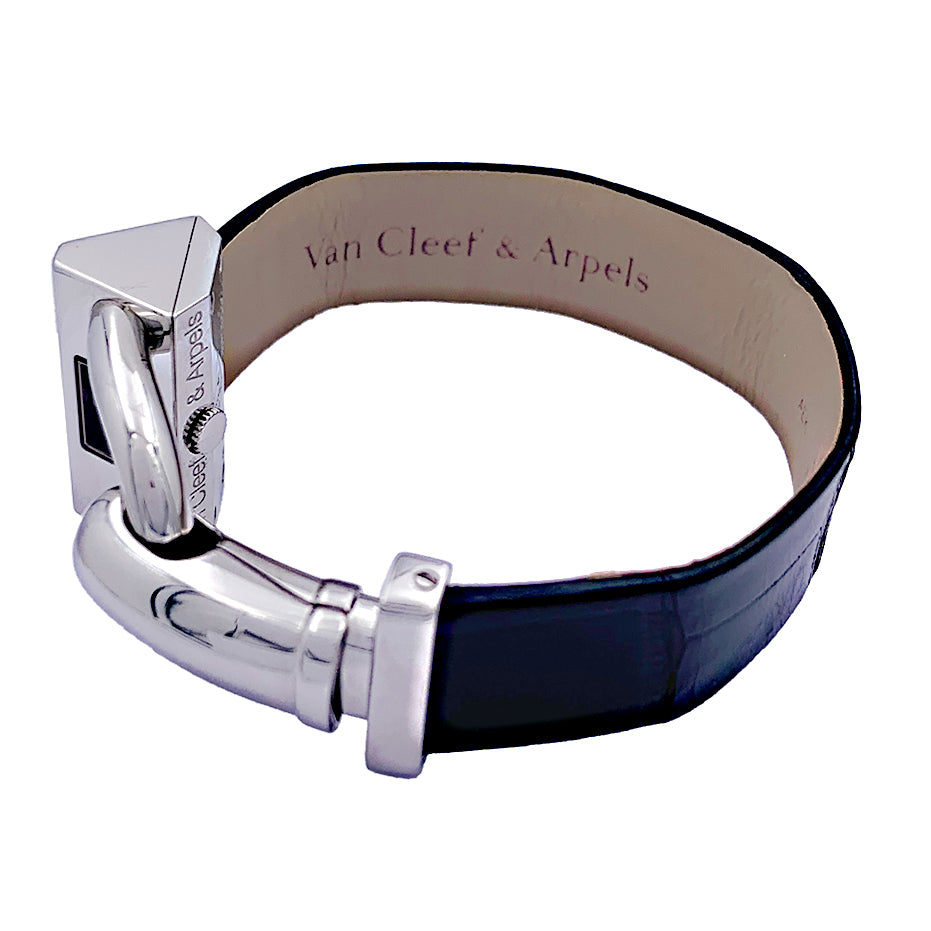 Van Cleef & Arpels watch, “Cadenas”, steel, leather.