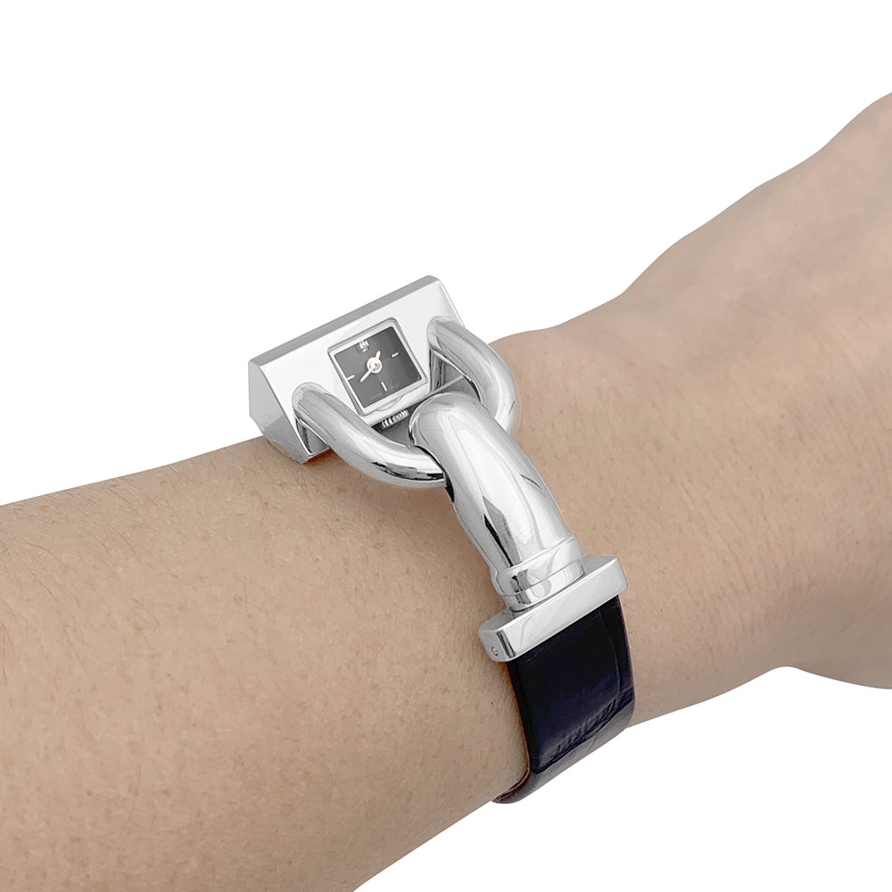 Van Cleef & Arpels watch, “Cadenas”, steel, leather.