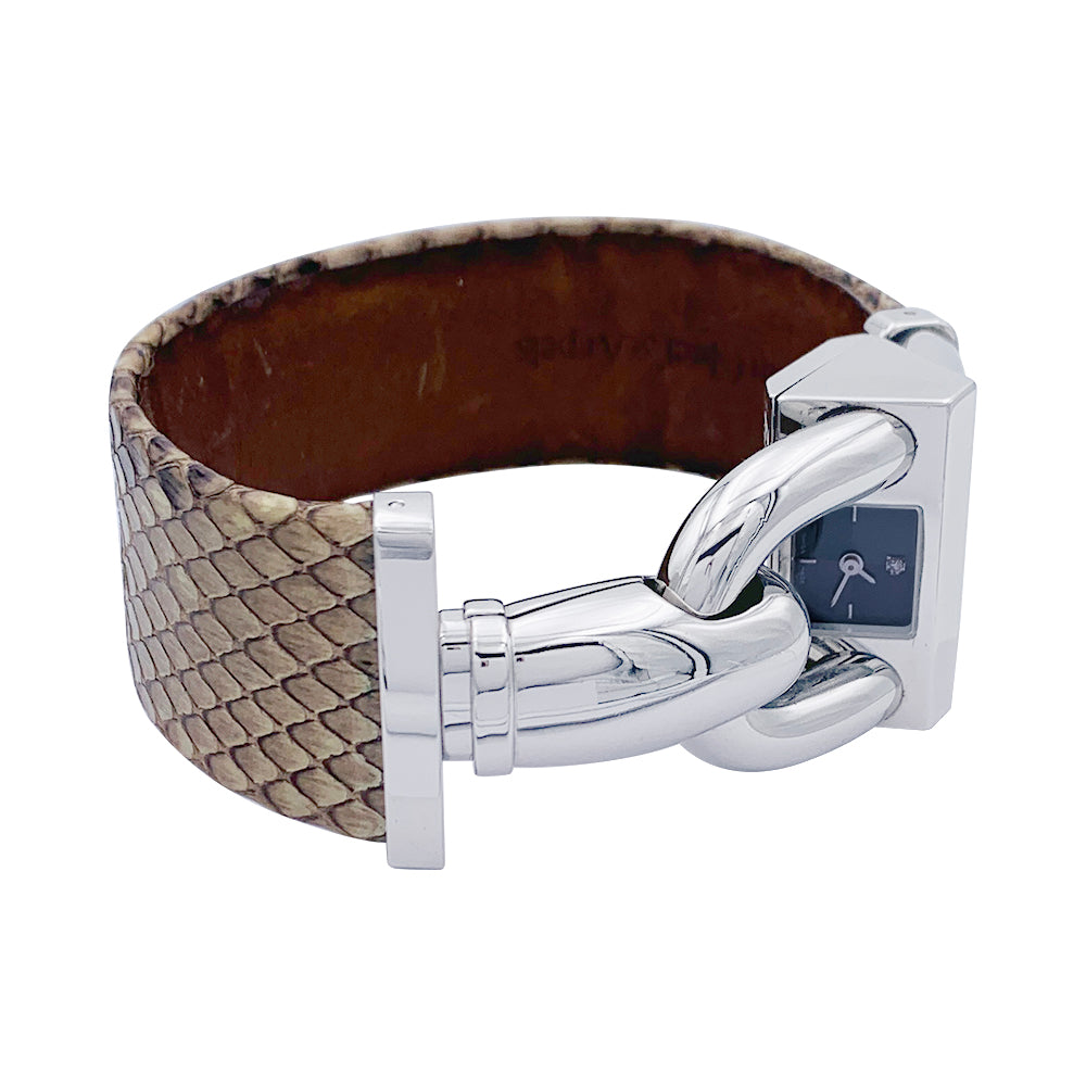 Van Cleef & Arpels watch, “Cadenas”, steel, leather.
