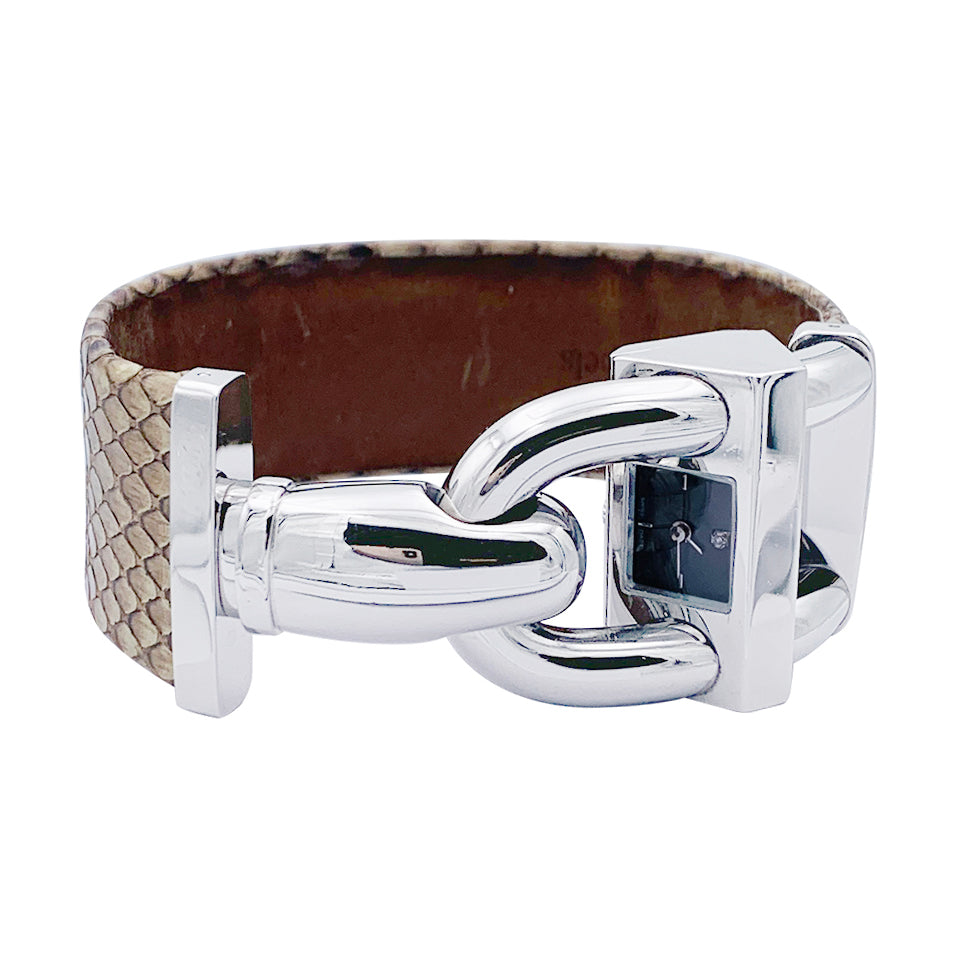 Van Cleef & Arpels watch, “Cadenas”, steel, leather.