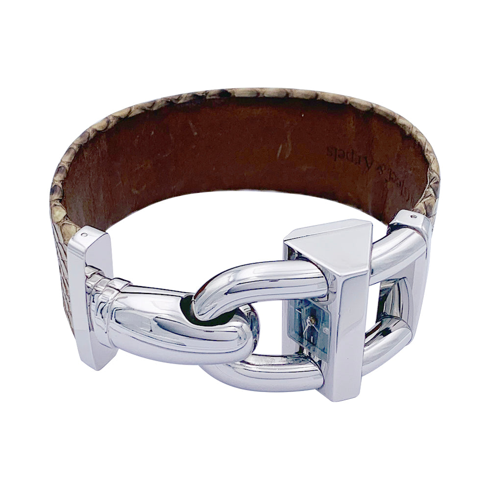 Van Cleef & Arpels watch, “Cadenas”, steel, leather.