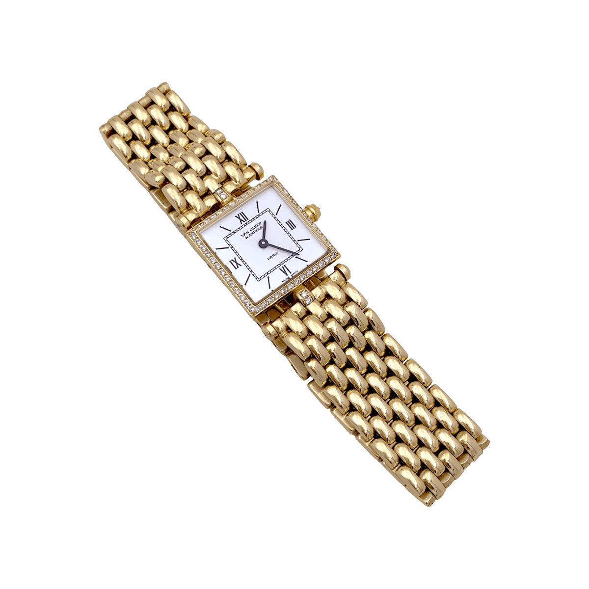 Montre Van Cleef & Arpels, "Classique", or jaune et diamants. - Maison Eloe