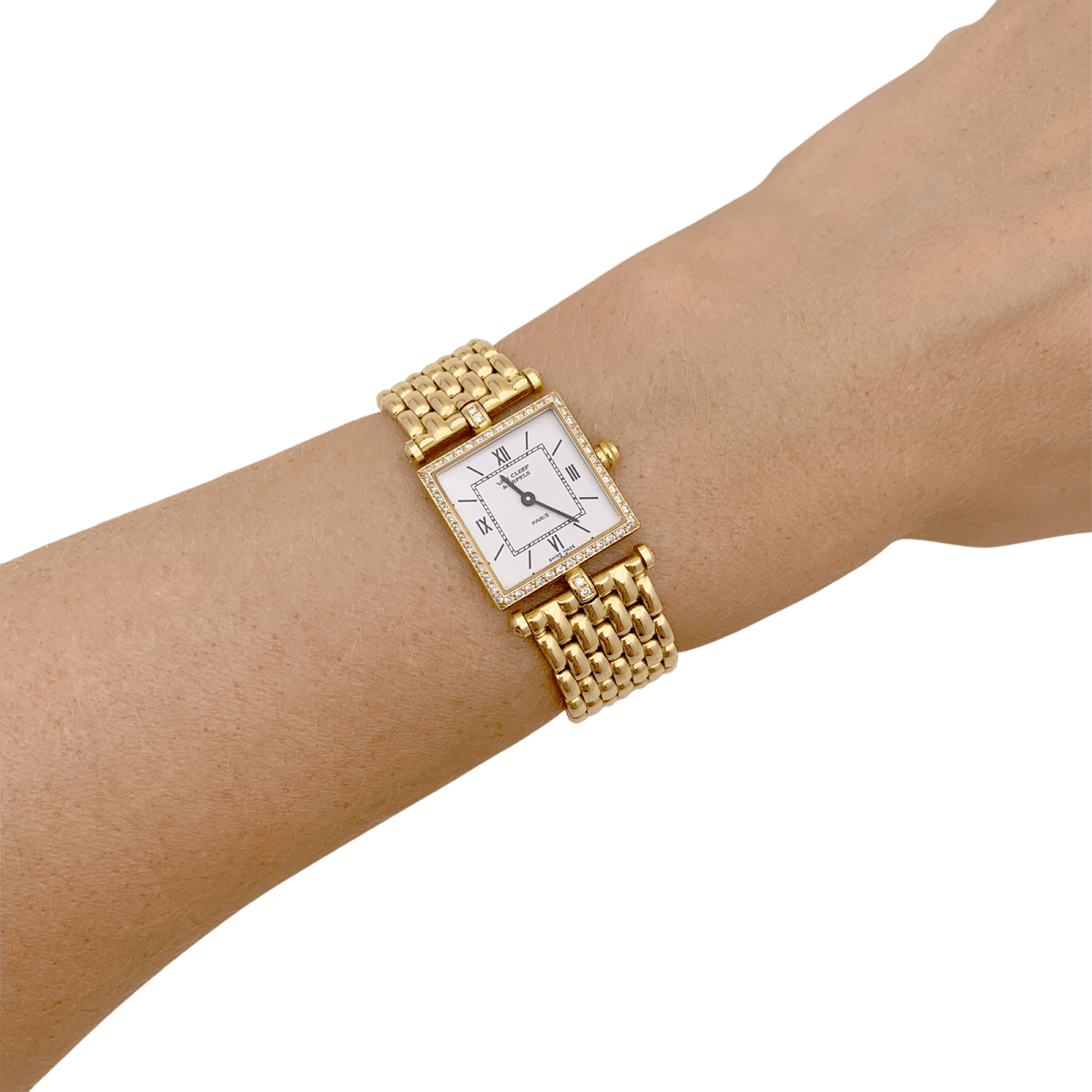 Montre Van Cleef & Arpels, "Classique", or jaune et diamants. - Maison Eloe
