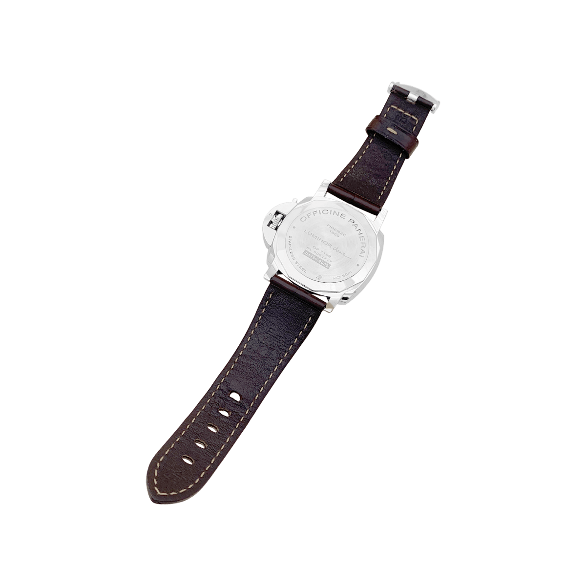 Montre "Panerai Luminor Due", acier, cuir. - Maison Eloe