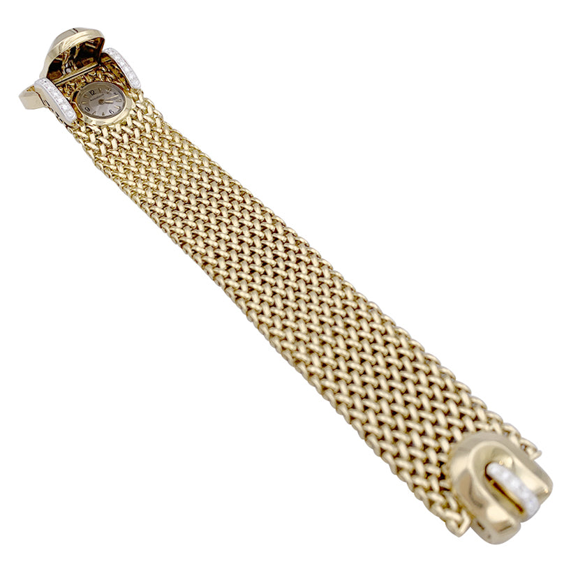 Montre  secrète Jaeger Lecoultre, or jaune, diamants.