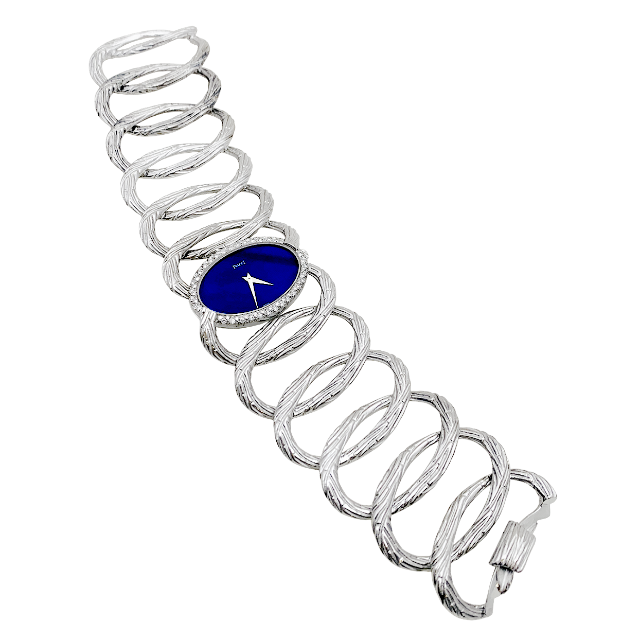Vintage Piaget watch, "Limelight Magic Hour", white gold, diamonds, lapis lazuli.