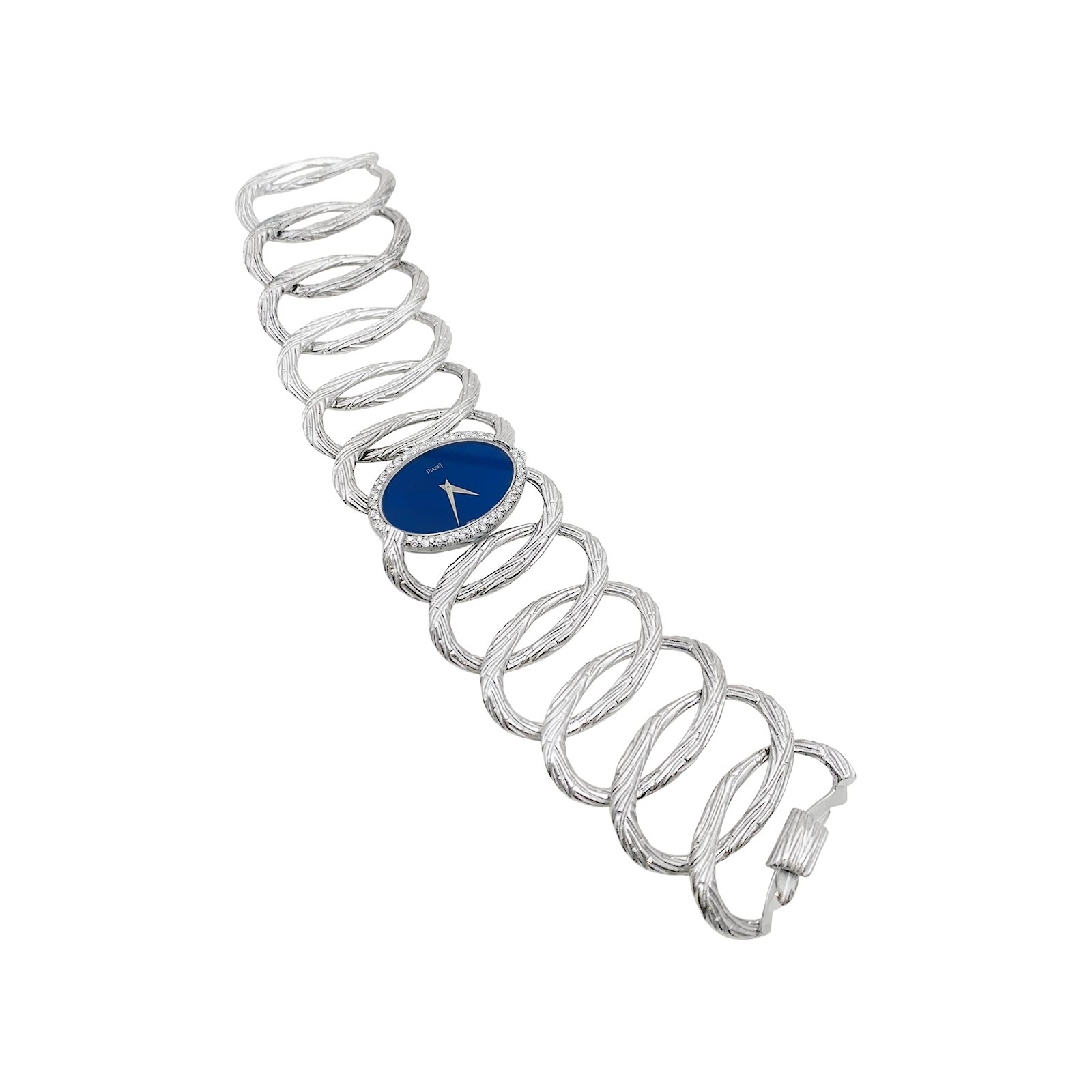Vintage Piaget watch, "Limelight Magic Hour", white gold, diamonds, lapis lazuli.