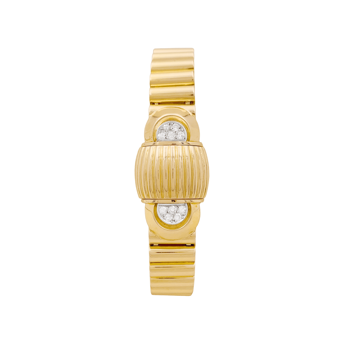 Montre vintage secrète UTI, or jaune et diamants. - Maison Eloe