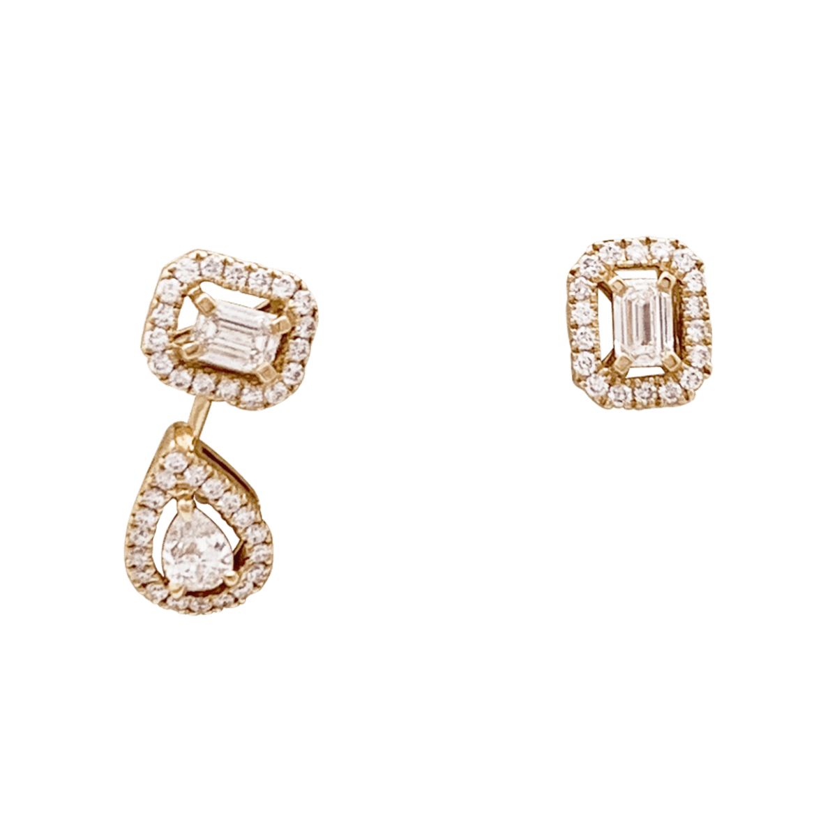 Paire de puces d'oreilles Messika, collection "My Twin", or rose et diamants - Maison Eloe