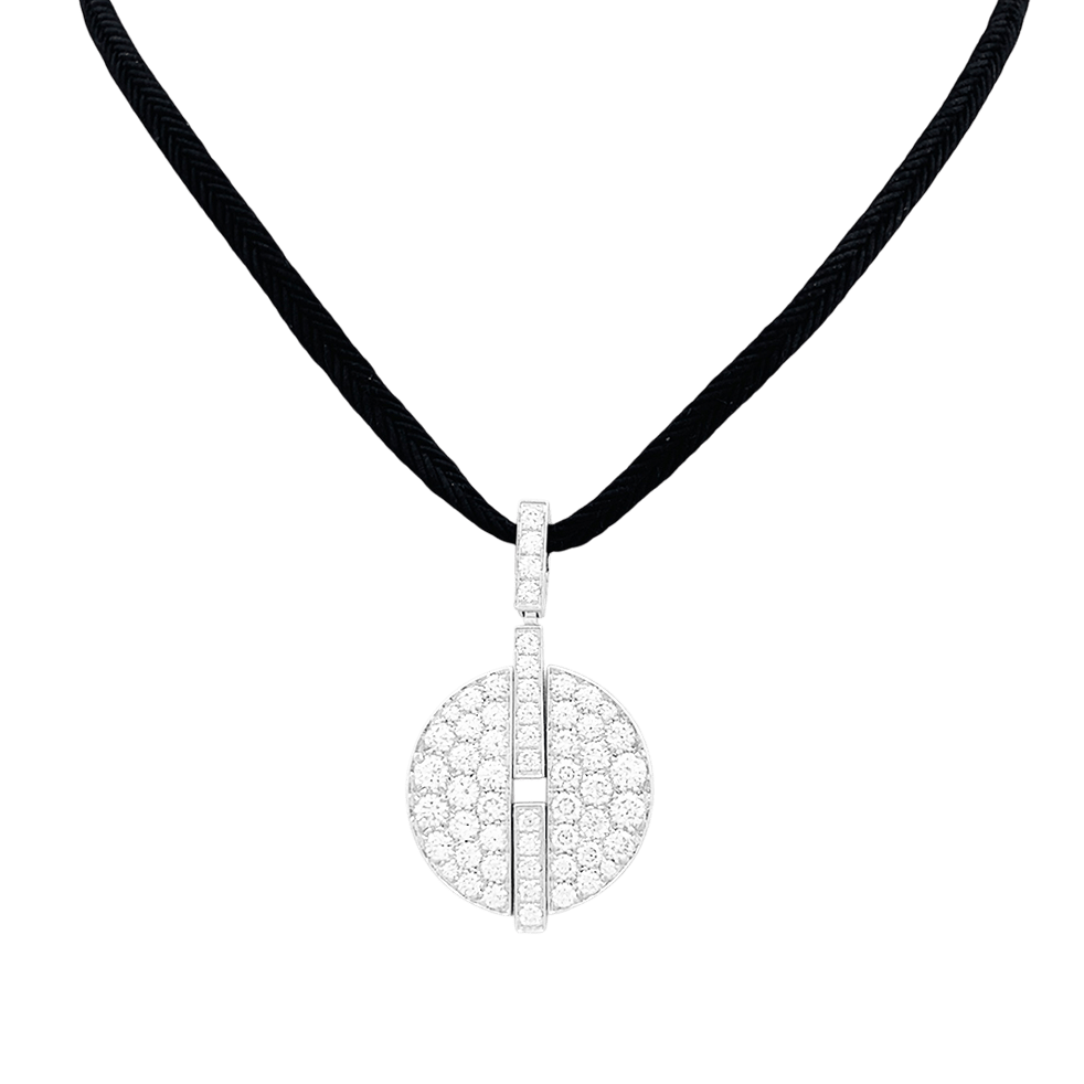 Pendentif Cartier, "Himalia", or blanc, diamants. - Maison Eloe