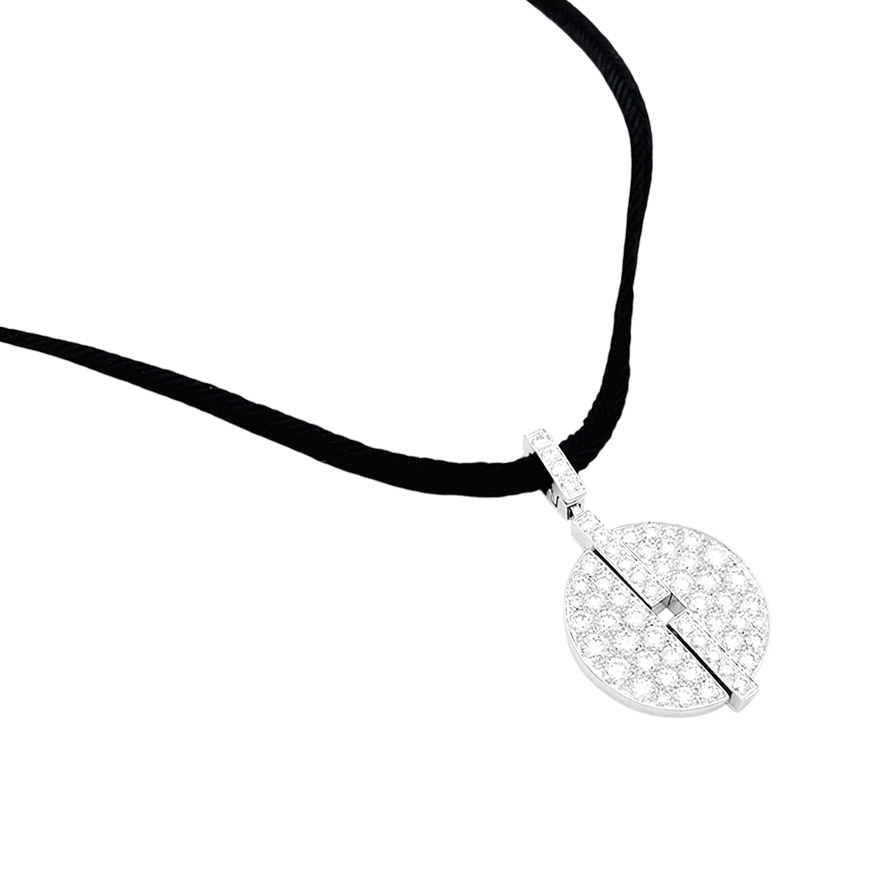 Pendentif Cartier, "Himalia", or blanc, diamants. - Maison Eloe