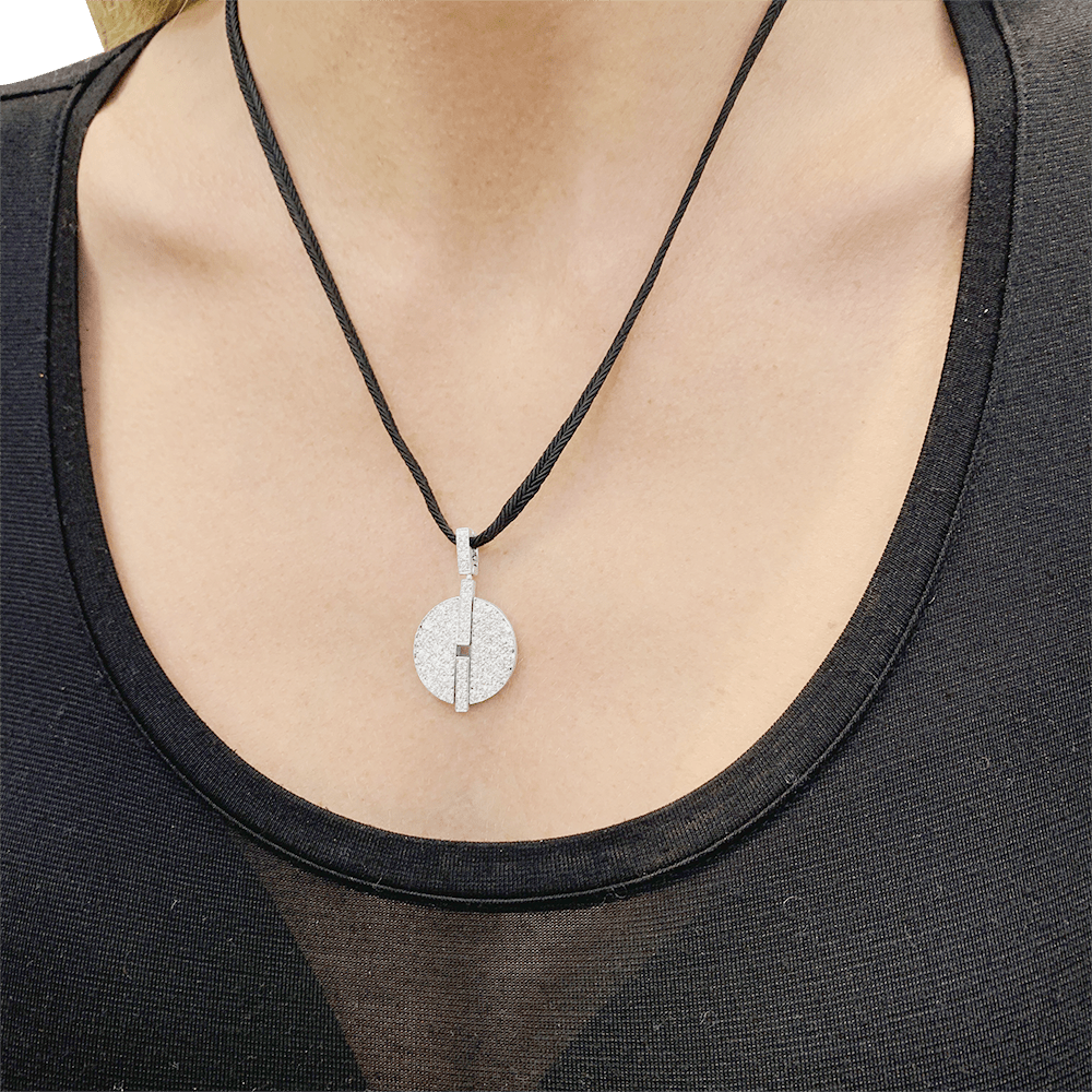 Pendentif Cartier, "Himalia", or blanc, diamants. - Maison Eloe