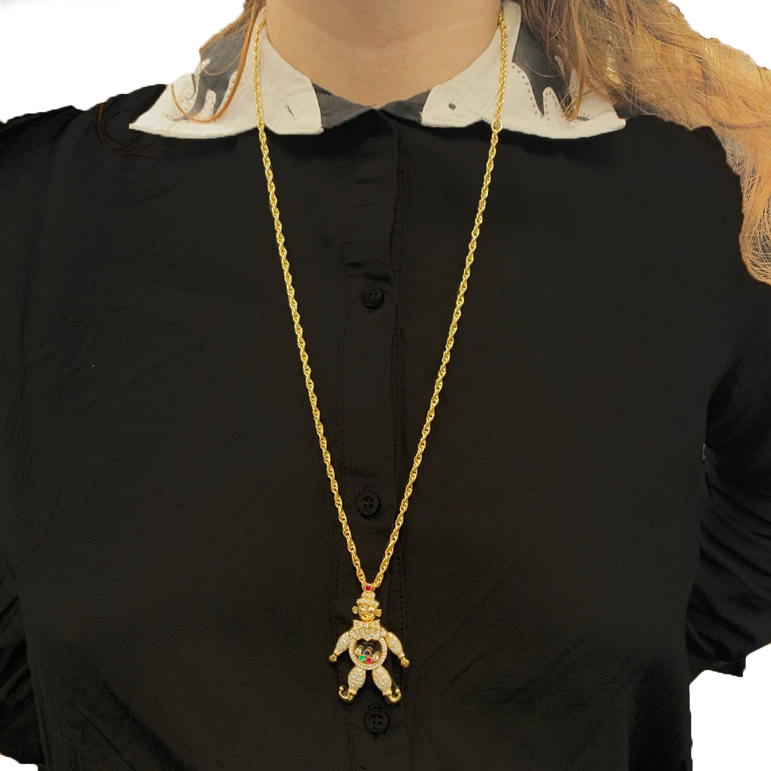 Chopard pendant, "Happy Clown", yellow gold, diamonds, colored stones.