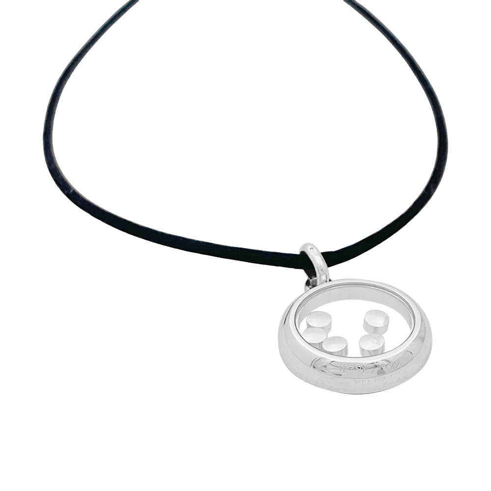 Pendentif Chopard "Happy Diamonds" or blanc, diamants. - Maison Eloe