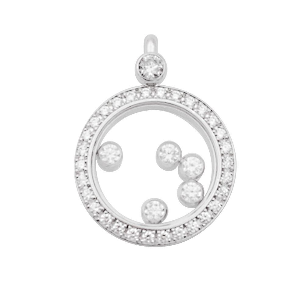 Chopard "Happy Diamonds" pendant in white gold and diamonds.