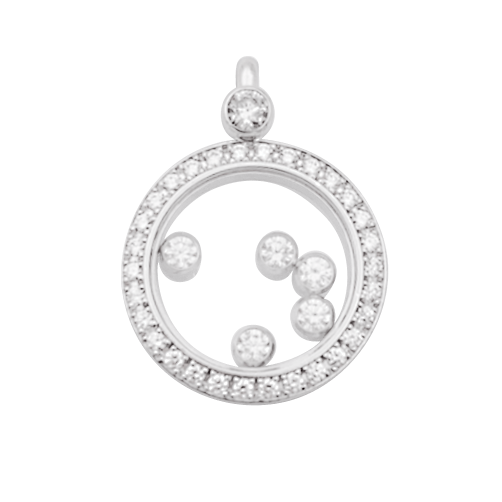Pendentif Chopard "Happy Diamonds" or blanc, diamants. - Maison Eloe