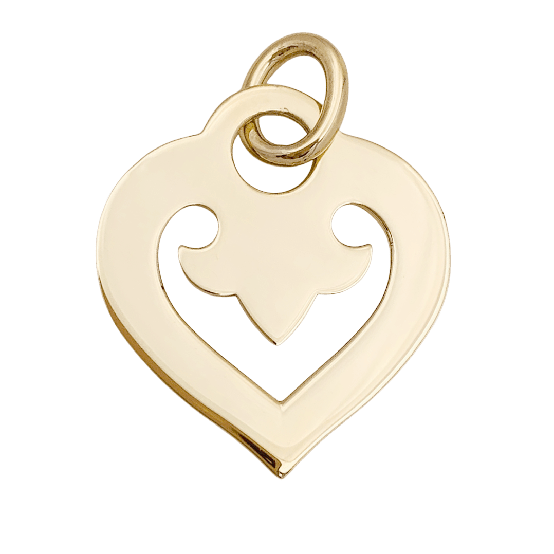 Pendentif O.J.Perrin, "Coeur Légendes", or jaune. - Maison Eloe