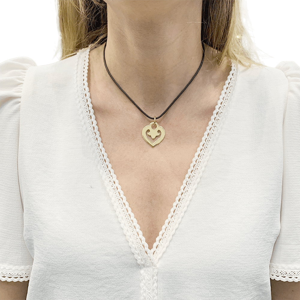 Pendentif O.J.Perrin, "Coeur Légendes", or jaune. - Maison Eloe