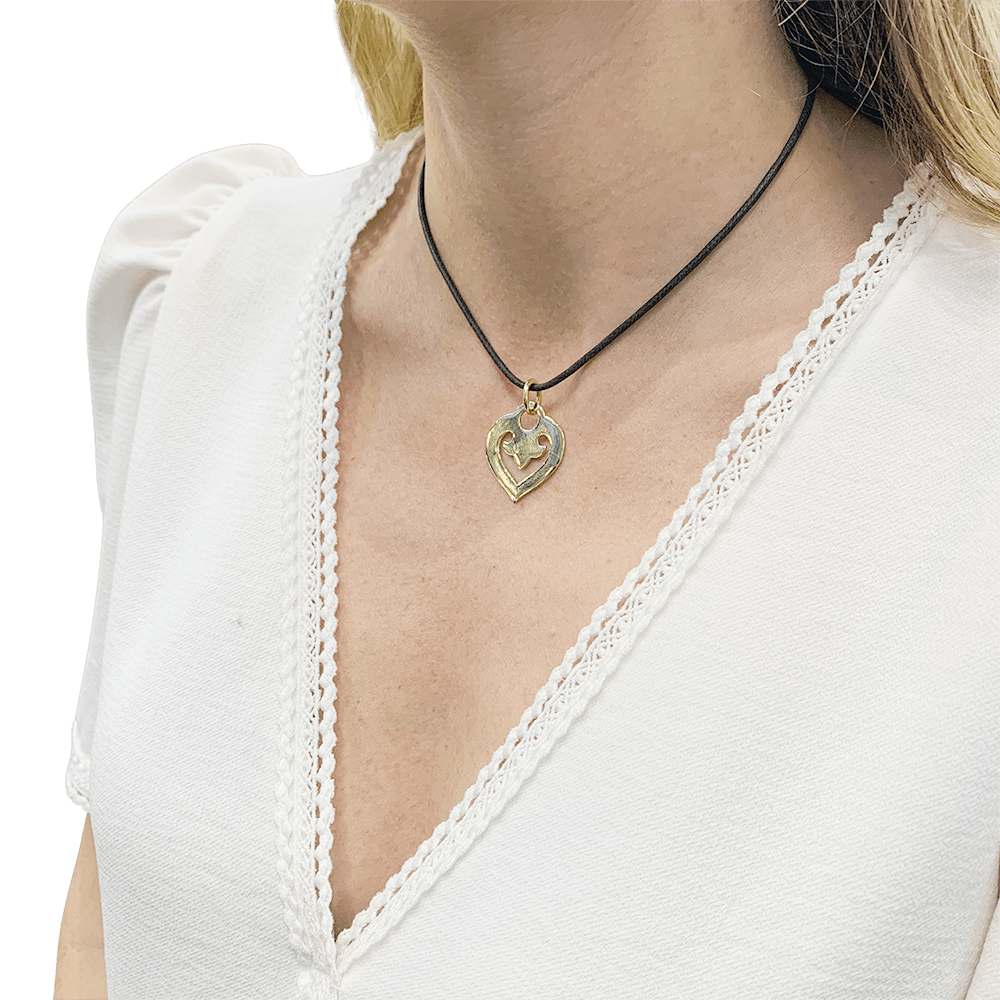 Pendentif O.J.Perrin, "Coeur Légendes", or jaune. - Maison Eloe