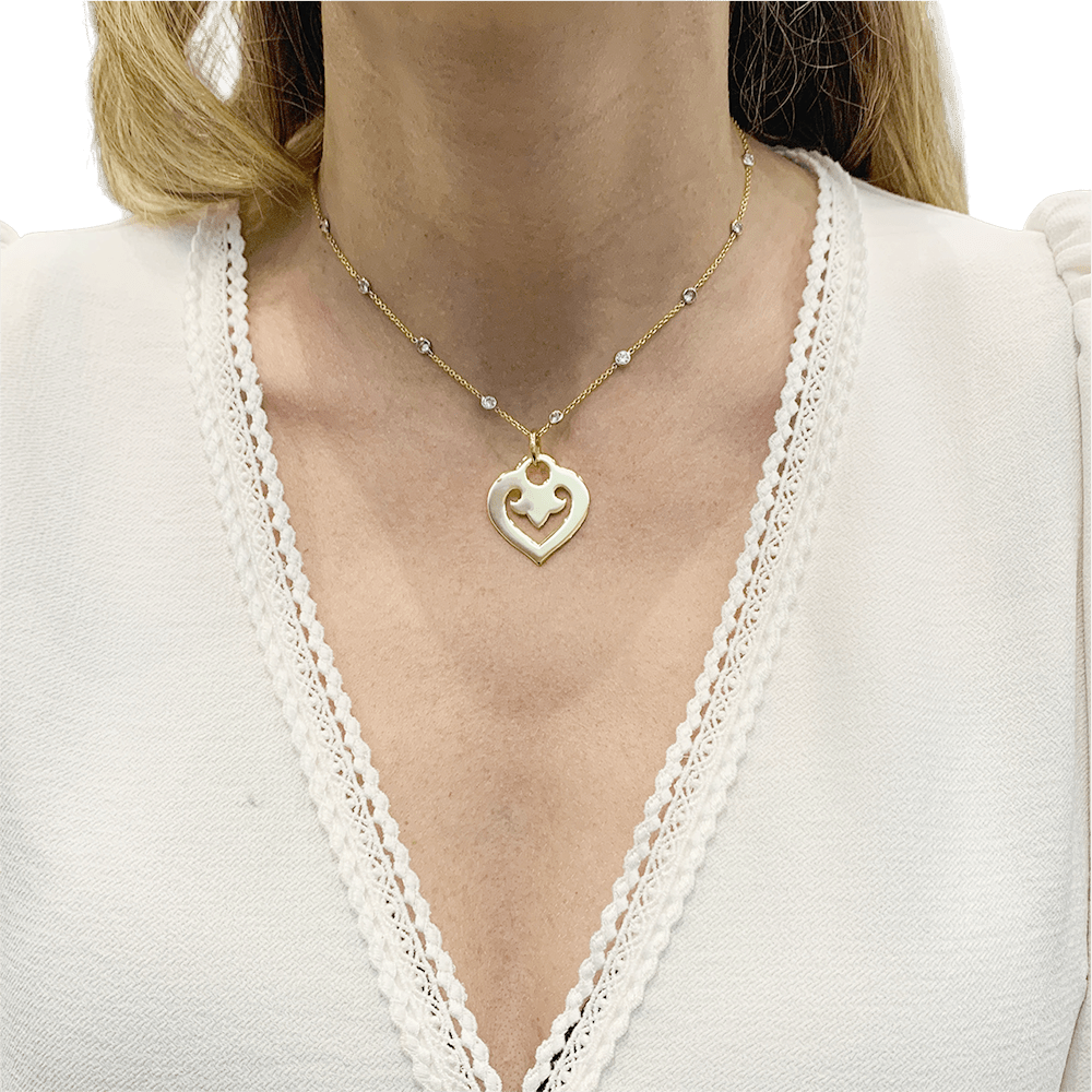 Pendentif O.J.Perrin, "Coeur Légendes", or jaune. - Maison Eloe