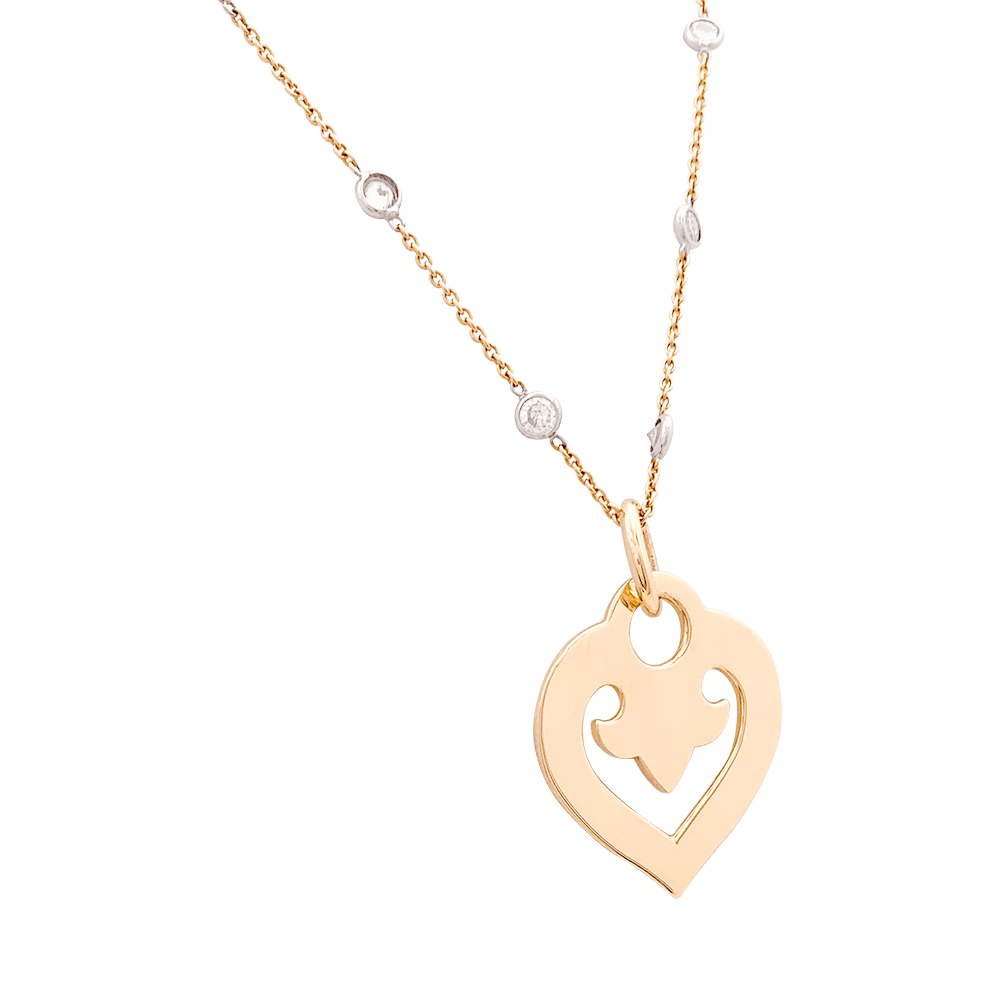 Pendentif O.J.Perrin, "Coeur Légendes", or jaune. - Maison Eloe