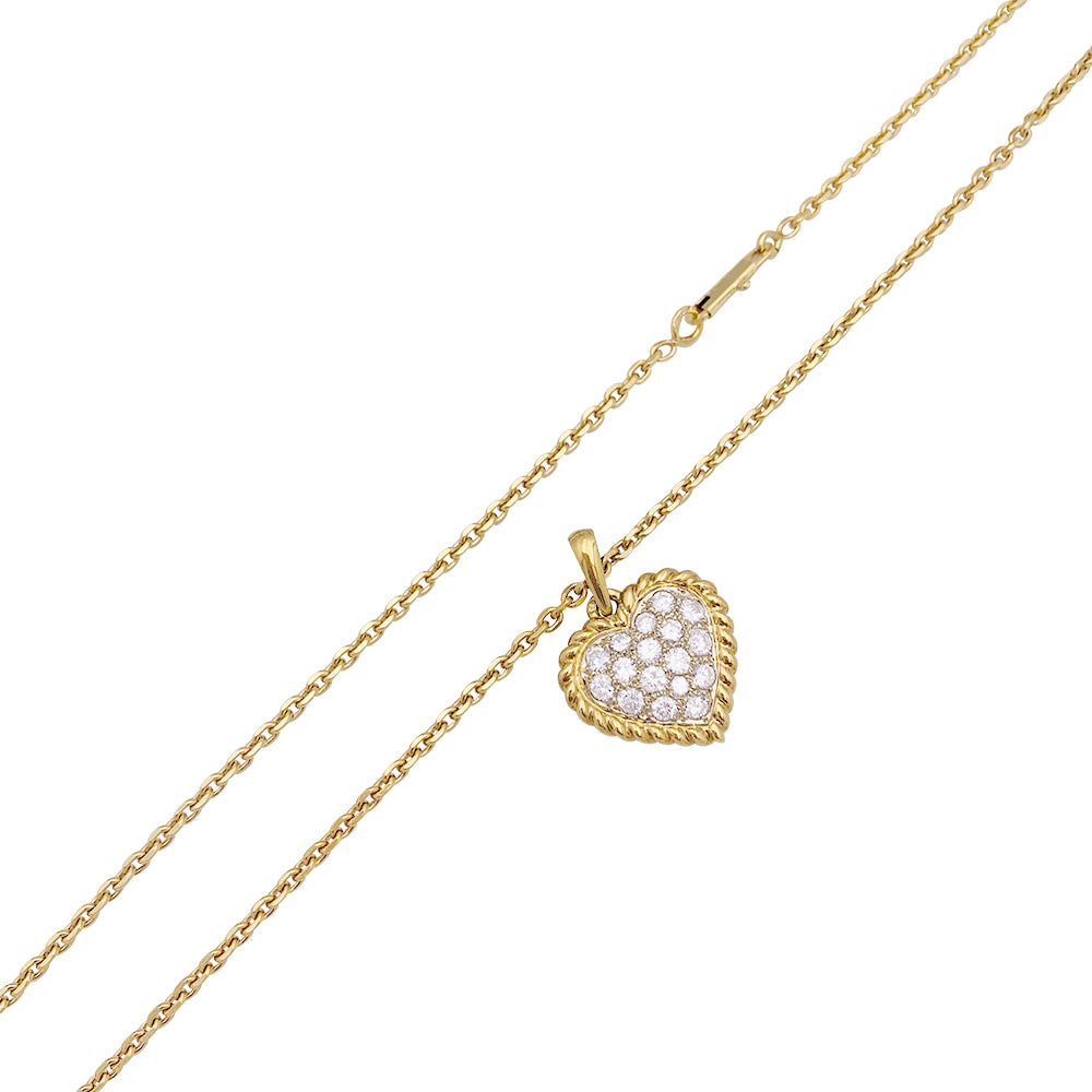 Vintage Van Cleef & Arpels "Heart" pendant, yellow gold, diamonds.
