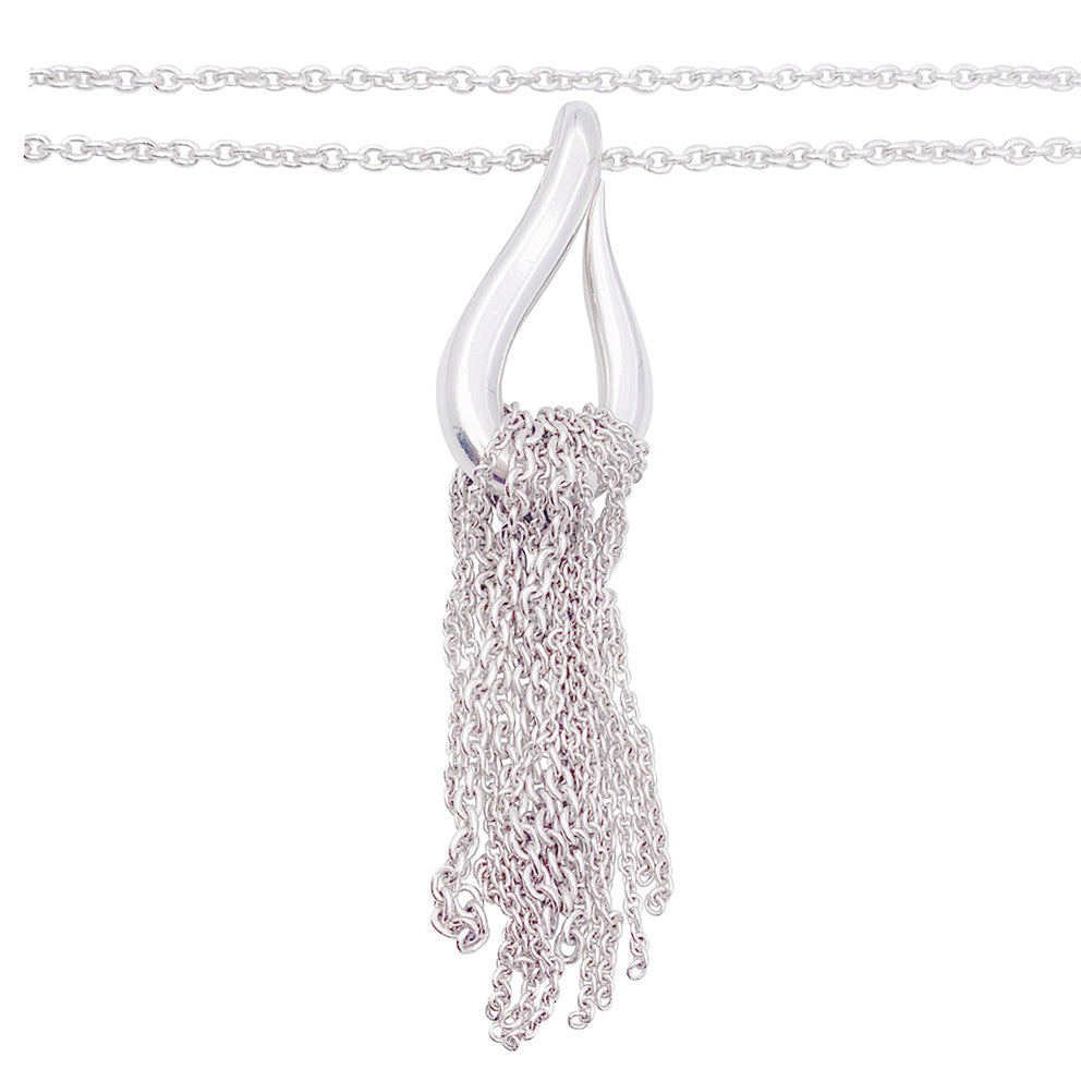 Hermès "Licol" silver necklace.