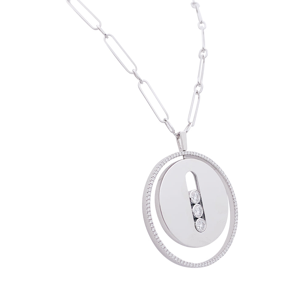 Sautoir Messika "Move Lucky" diamants et or blanc
