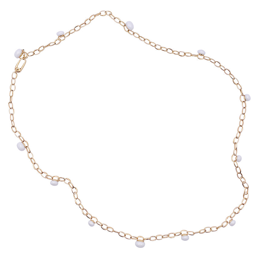 Pomellato necklace, "Capri", rose gold, white ceramic.