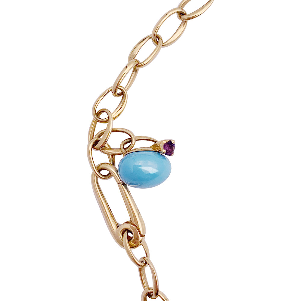 Pomellato necklace, "Capri", rose gold, turquoise ceramic.