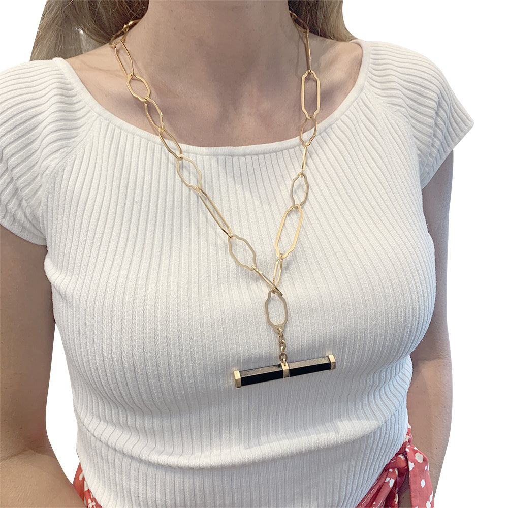Pomellato necklace, "Victoria", rose gold, jet.