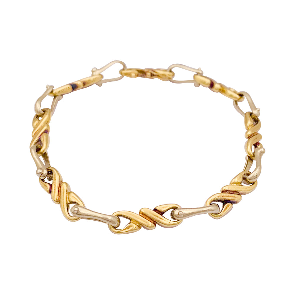 Hermès necklace and bracelet, two golds.