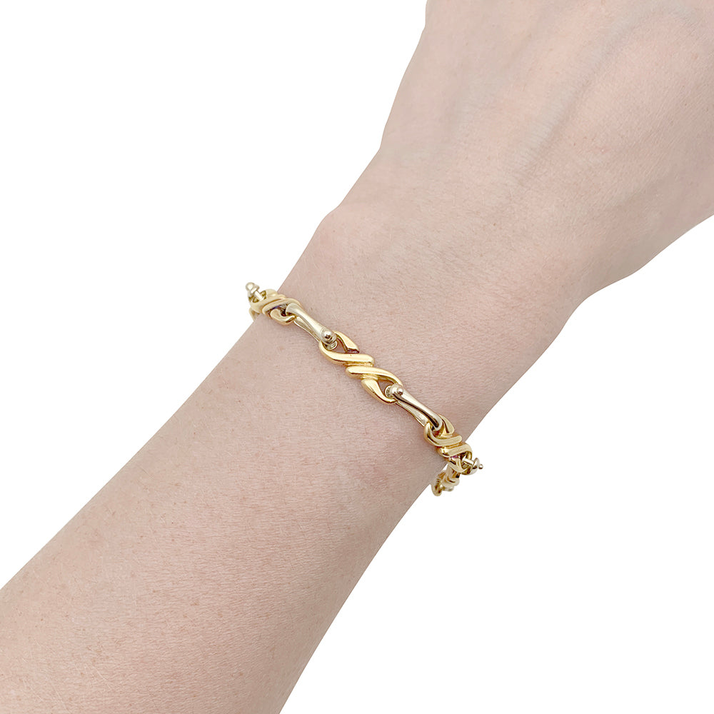 Hermès necklace and bracelet, two golds.