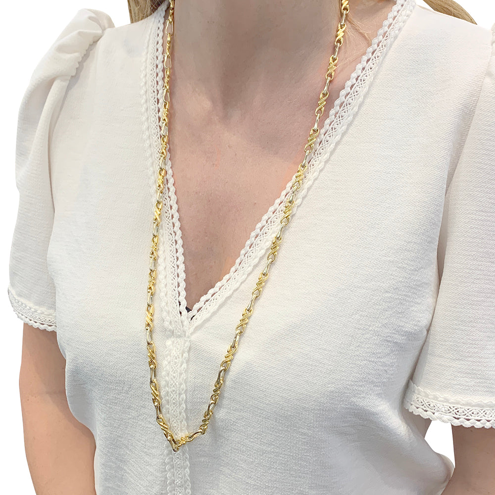 Hermès necklace and bracelet, two golds.